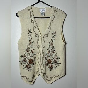 Vintage Jenny Embroidered Floral Sweater Vest